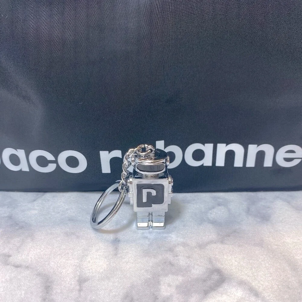 Paco Rabanne Phantom Travel Kit-Black Reversible Pouch&Key Chain Set-2pc-NEW